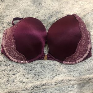 Victoria Secret Bra Maroon with White lace Front B
